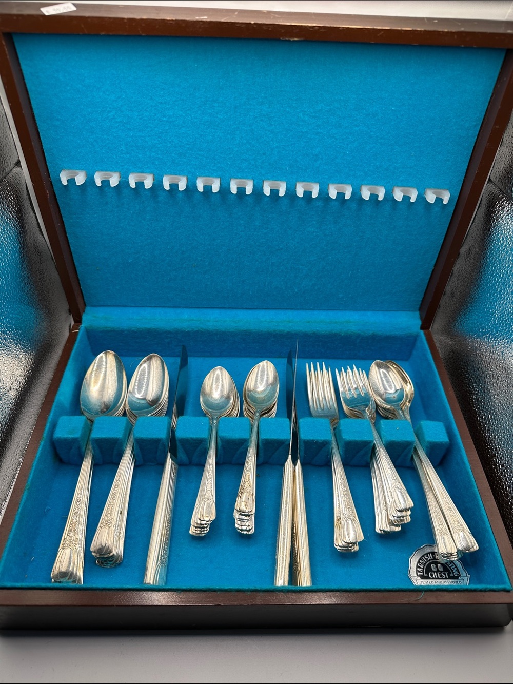 Vintage Silver-Plated Flatware Set in Silver with Chest Case